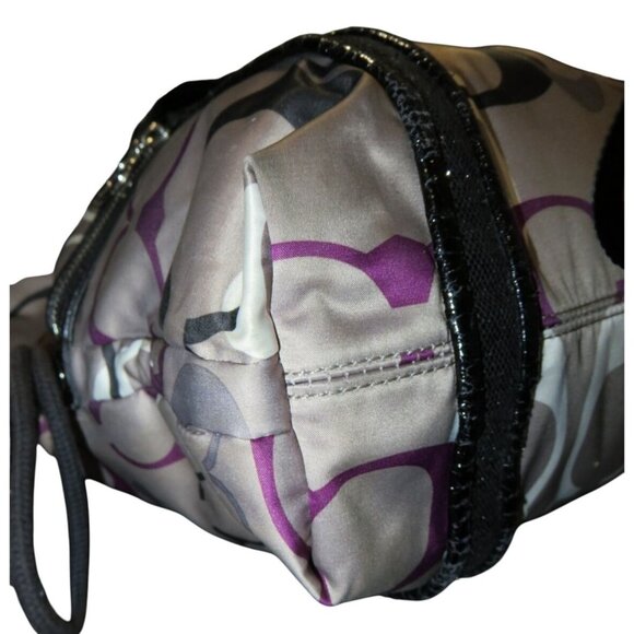 Coach Poppy Purple OP Art C Logo Signature Graffiti Glam Handbag - Picture 5 of 12
